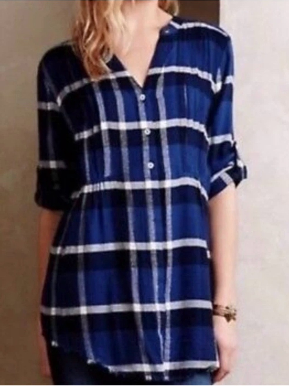 HOLDING HORSES by Anthropologie plaid shirt tunic